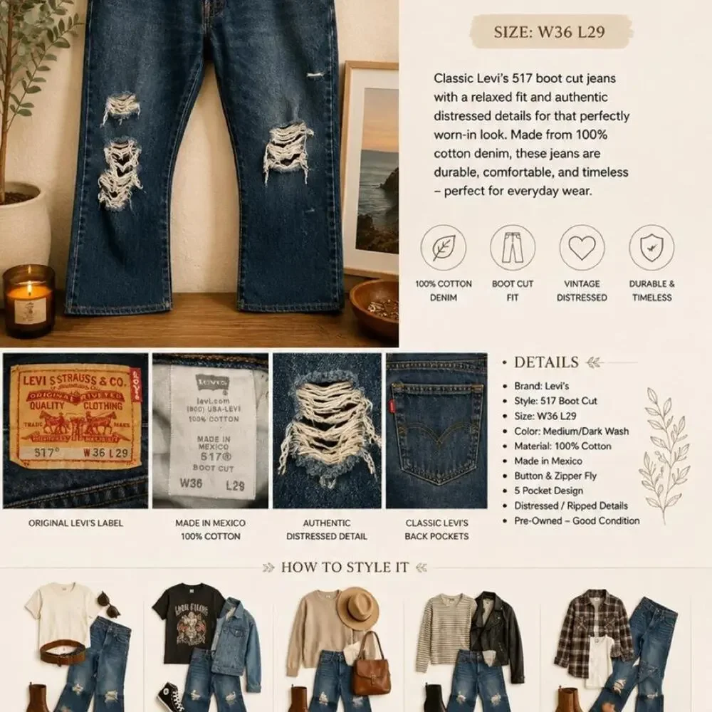 Vintage levis 517 y2k bootcut jeans